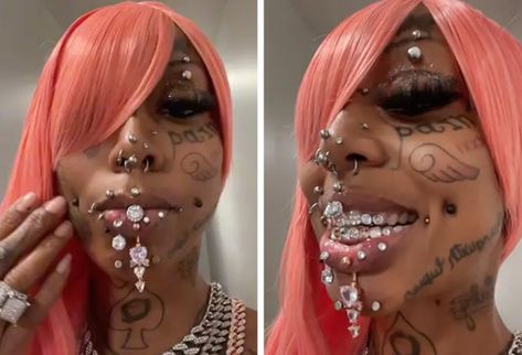 Face Full Of Piercings, Face Piercings, Face Tattoos, Girl Swag, Bright Side, Tattoos And Piercings, The Face, Piercings, Tattoos