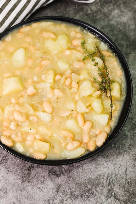 Celery Root White Bean Stew Jamaican Callaloo Recipe, Callaloo Recipe, Pumpkin Soup Easy, White Bean Stew, Celery Recipes, Vegan Stew, Celery Root, Lentil Stew, Bean Stew