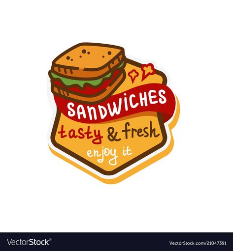 Sandwich Sticker Design, Sandwich Logo Design, Sandwiches Quote, Food Brand Logo, Sandwich Logo, Food Logos, Sandwich Menu, Dribbble Design, Coffee Icon