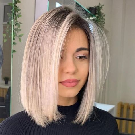 60 Inspiring Long Bob Hairstyles and Long Bob Haircuts for 2023 Blonde Bob With Dark Roots, Wigs Medium Length, Long Bob Haircuts, Lob Hairstyle, Lob Haircut, Long Bob Hairstyles, Dark Roots, Haircuts For Fine Hair, Long Bob