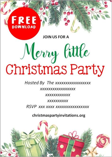 ▷ Free Printable Christmas Party Invitations Templates 🎄 🎁 🔔 Printable Christmas Party Invitations, Free Printable Christmas Party Invitations, Christmas Dinner Invitations, Free Christmas Invitation Templates, Christmas Party Invitations Free, Holiday Party Flyer, Christmas Invites, Party Invitations Templates, Xmas Invitations