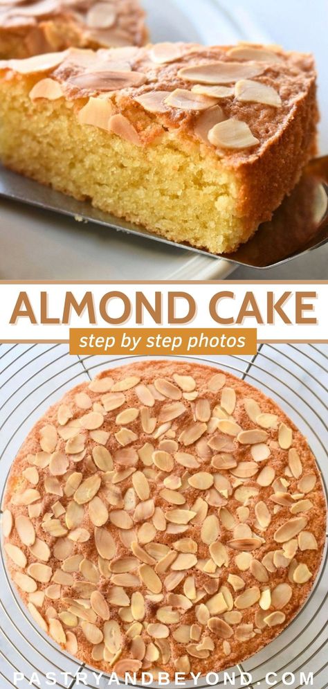 This almond cake recipe is deliciously soft and moist. It is so easy to make with simple ingredient. It is perfect for breakfast, tea time and for any occasion. Almond Tea Cake, Almond Cake Recipes, Easy Almond Cake, Easy Almond Cake Recipe, Moist Almond Cake, Custard Pies, Chai Cake, Make Almond Flour, Cinnamon Tea Cake