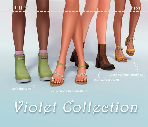 Jius Sims, Ts4 Shoes, Sims Finds, Sim4 Cc, Ts4 Clothes, Patchwork Boots, Cc Sims4, Sims 4 Family, Sims Clothes