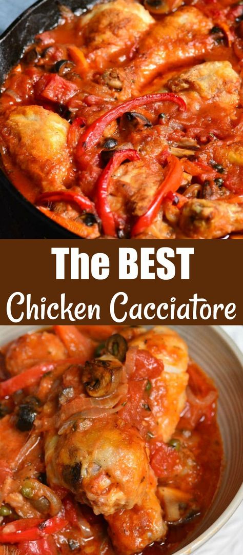 Chicken Cachitorie, Chicken Tomato Peppers Recipe, Chicken Caccatorie Recipes, Chicken Cacatorrie, Italian Style Chicken Recipes, Italian Dish With Chicken, Chicken Mushroom Bell Pepper Recipes, Chicken Peppers And Onions Pasta, Tomato Mushroom Chicken