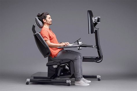 Altwork: Ultimate workstation for high-intensity computer users Ergonomic Computer Workstation, Chair And Desk, Workstations Design, Aerospace Design, Traditional Desk, Desk Legs, Best Office Chair, Computer Workstation, Office Workstations