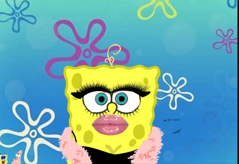 The gir SpongeBob Girly Spongebob, Spongebob Girl, Spongebob Patrick, Cute Funny Pics, Gown Skirt, Poker Face, Ball Gown Skirt, Weird Things, Dress Drawing