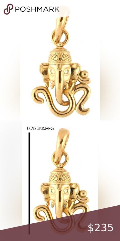 18k Solid Yellow Gold Om Aum Ohm Ganesh Religious Hindu God Yoga Pendant Yoga Pendant, Om Aum, Hindu God, Yellow Gold Chain, Solid Yellow, Gold Pendant, Gold Chain, Gold Chains, Womens Jewelry Necklace