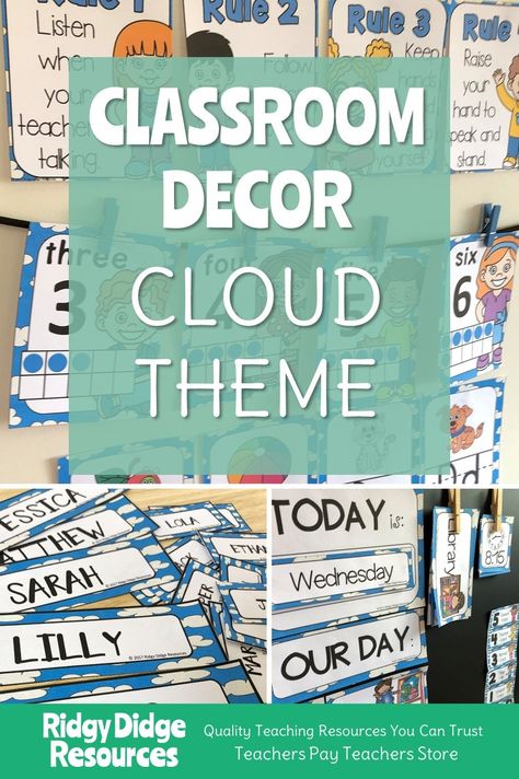 Clouds Classroom Theme, Cloud Theme Classroom Decor, Sky Classroom Decor, Sky Theme Classroom Decorations, Cloud Themed Classroom, Sky Themed Classroom, Sky Classroom Theme, Cloud Classroom Theme, Cloud Classroom Decor