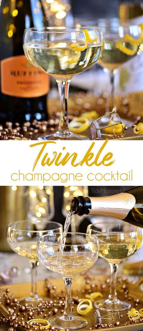 A Twinkle champagne cocktail is a great way to add a little sparkle to your celebrations. With its champagne top and glitzy name, this light delicately flavored Downton Abbey-inspired drink is ideal for a New Year's Eve or Valentine's Day. Print the recipe at TidyMom.net #cocktails #champagne #newyearseve #valentinesday via @tidymom Chambord Cocktails, Nye Cocktail, New Year's Drinks, Cocktail Champagne, Cordial Recipe, New Years Cocktails, Champagne Drinks, Raspberry Sauce, Food Stamps