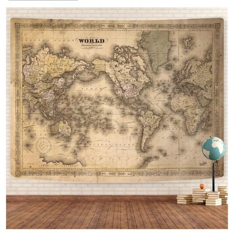 Nwot Wold Map Tapestry Great For Classrooms! Topography Earth Educational Travel Office Tapestry, Ceiling Tapestry, Compass Wall Art, Map Office, World Map Tapestry, Map Tapestry, Old World Maps, Travel Theme, Tapestry Wall Art