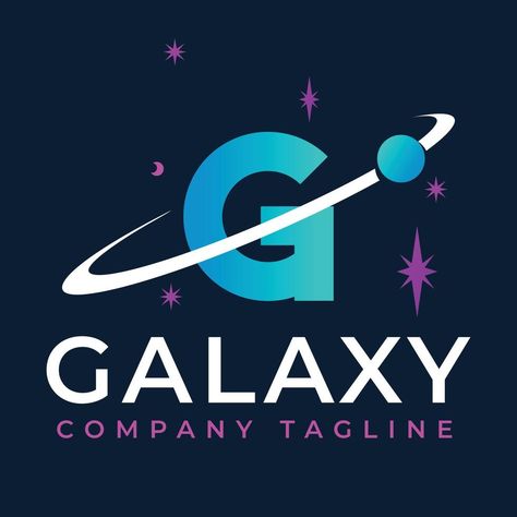 Galaxy Template On G Letter. Planet Logo Design Concept Planet Logo Design, Galaxy Logo, Planet Logo, G Letter, Logo Design Concept, Logo Ideas, Design Concept, The Galaxy, Fonts Design