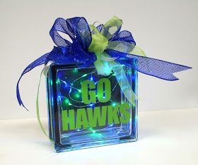 Seahawks Crafts, Etching Projects, Seattle Seahawks Logo, Glass Block Crafts, Team Ideas, Football Life, Christmas Bazaar, Football Crafts, Seahawks Fans