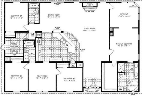 4 bedroom modular homes floor plans | Bedroom Mobile Home Floor Plans Manufactured Homes Floor Plans, Square House Plans, Mobile Home Floor Plans, Building Workshop, Modular Home Floor Plans, Pelan Rumah, Barndominium Floor Plans, Metal Building Homes, Pole Barn Homes