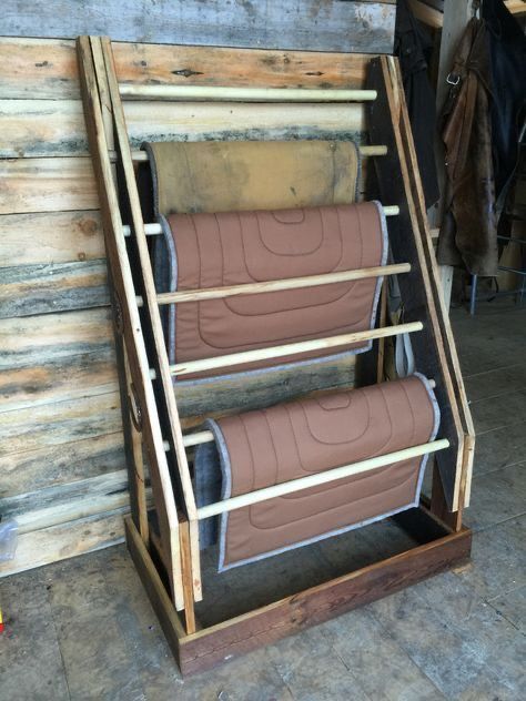 Blanket Storage Ideas, Tack Room Organization, Horse Tack Rooms, Horse Farm Ideas, Saddle Stand, Diy Horse Barn, Horse Barn Ideas Stables, Barn Stalls, Horse Barn Designs