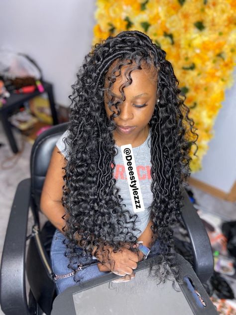 Goddess Locs With Human Hair, Waterfall Locs Crochet, Waterfall Locs, Bohemian Soft Locs, Jah Locs, Vacay Hair, Aria Hair, Goddess Locks, Women Locs