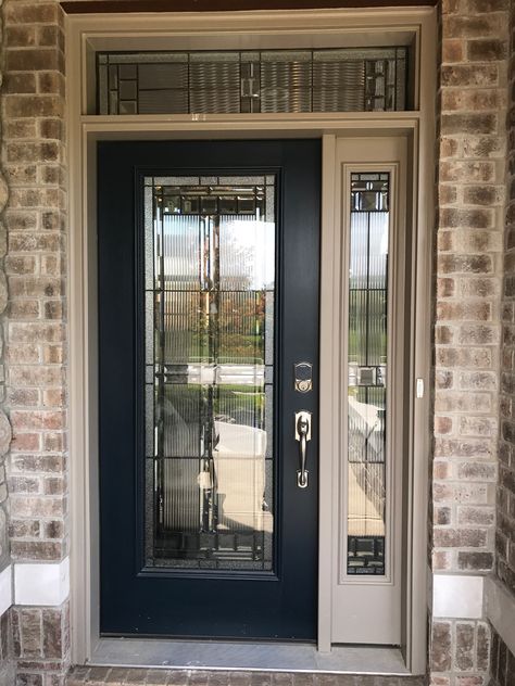 Door: Saratoga Full Glass, Side Lite: Saratoga, Transom: Saratoga, Camming: Black Full Glass Entry Door, Full Glass Exterior Door, Full Glass Front Door, Full Glass Door, Exterior Doors With Sidelights, Black Exterior Doors, Beveled Glass Doors, Glass Porch, Exterior Door Colors