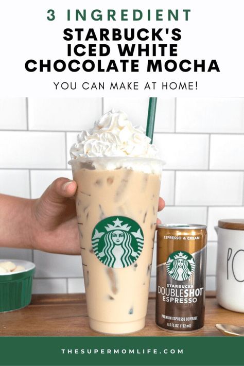 Starbucks White Chocolate Mocha Recipe Iced, White Chocolate Mocha Starbucks Recipe, Lattes Starbucks, Starbucks White Chocolate, Iced Mocha Recipe, Keurig Recipes, Iced White Chocolate Mocha, Iced White Mocha, Cold Brew Coffee Recipe