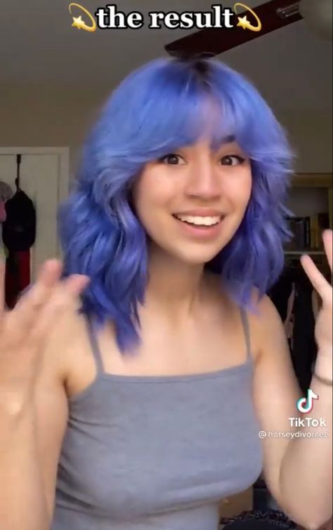 Blue Curtain Bangs, Split Dye, Hair Colours, Pretty Hair, Curtain Bangs, Color Ideas, Pretty Hairstyles, Hair Ideas, Bangs