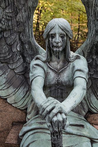 Haserot Angel | by Steve Fixel Weeping Angel Statue, Haserot Angel, Weeping Angel, Angel Statue, Rennaissance Art, Cemetery Art, Black Tears, Greek Sculpture, Angel Statues