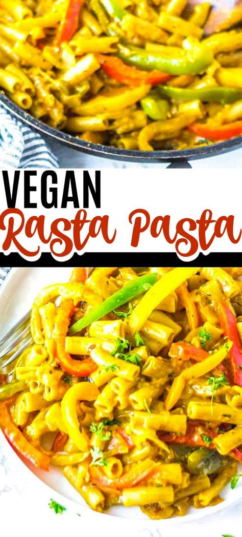 Jamaican Herbs, Rasta Pasta Recipe, Rasta Pasta, Vegan Soul Food, Vegan Pasta Recipes, Yummy Pasta Recipes, Jamaican Recipes, Vegan Pasta, Penne Pasta