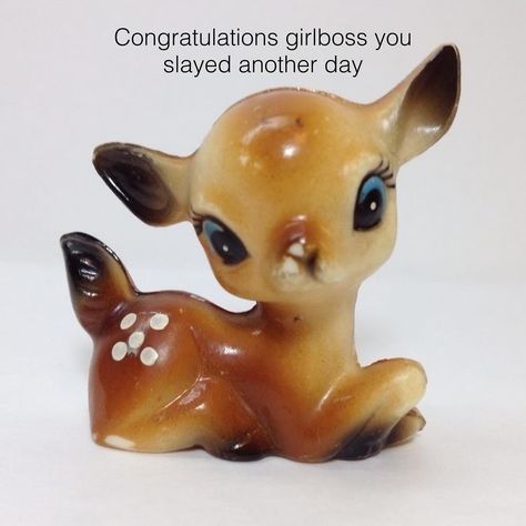 Good thing it’s Friday. Kitsch Animals, Trinkets Vintage, Deer Ceramic, Feminine Rage, Porcelain Animal, Vintage Kitsch, Oh Deer, Croquettes, Just Girly Things