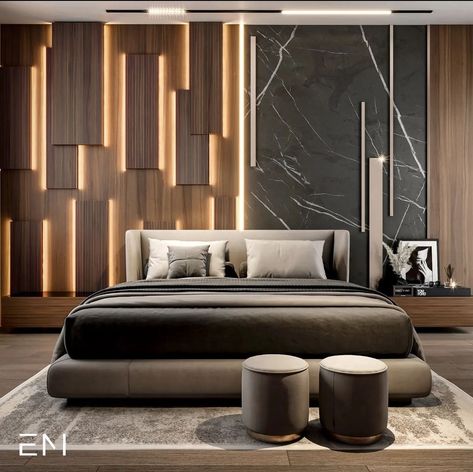 Chic Bedroom Wall Decor, Lebanon Architecture, Bedroom Wall Panelling, Wall Panelling Ideas, Lux Hotel, Panelling Ideas, Cafe Design Inspiration, Interior Fireplace, Villa Landscape