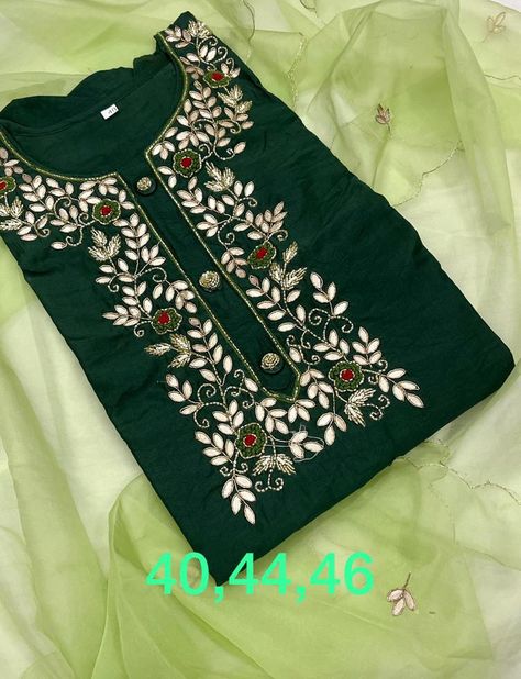 New Hand Work Designs Kurti, New Hand Work Designs, Designs Kurti, Cotton Crochet Patterns, Model Clothes, Hand Work Design, Embroidery Fashion Detail, Bride Dress Simple, Embroidered Handkerchief