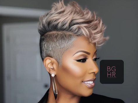 Short Pixie Hairstyle Women, Elegant Pixie Hairstyles, Beautiful Short Hairstyles, Black Girls Hair, Sleek Short Hair, Undercut Hair, Short Hairstyles For Black Women, Black Hair Short Cuts, Short Shaved Hairstyles