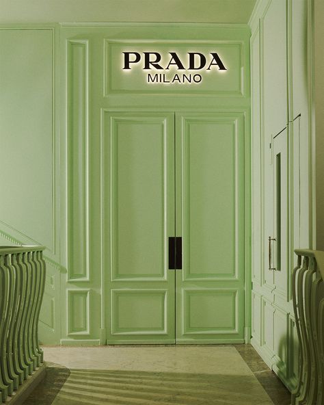 Fashion Show Design, Prada Aesthetic, Green Branding, Mint Aesthetic, Harrods London, Luxury Aesthetic, Phone Wallpaper Patterns, January 7, New Dimension