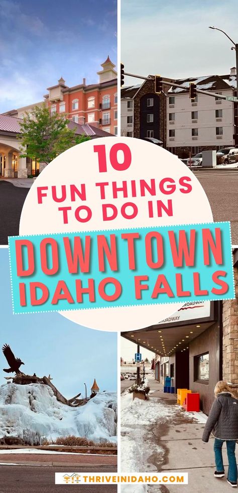 Ready for a laid-back Idaho getaway? Idaho Falls has got you covered! It's the ideal spot to chill out and have a great time. Downtown Idaho Falls has tons of awesome things to do, from enjoying delicious food to exploring fascinating history. And that's not all – you can meet cool animals at the Idaho Falls Zoo and take in the beauty of the Snake River. Want to make your Idaho travel truly epic? Check out our ultimate guide to Idaho Falls! Explore Idaho, Idaho Vacation, Cool Animals, Idaho Travel, Twin Falls, Idaho Falls, Anniversary Trips, Historic District, The Snake