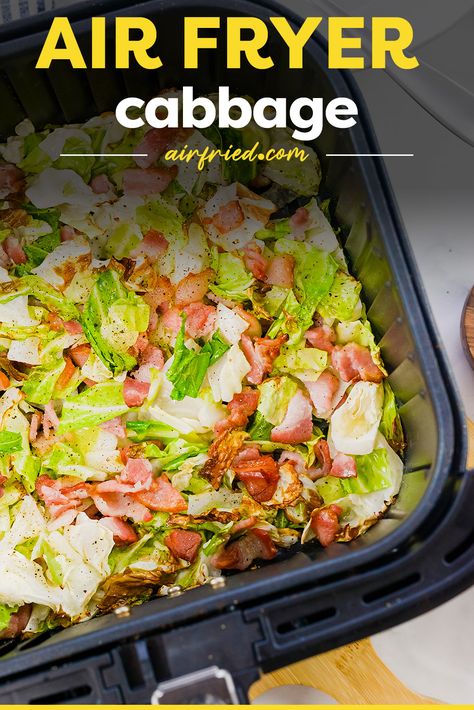 Air Fryer Fried Cabbage Air Fried Cabbage, Air Fryer Cabbage, Fryer Cabbage, Adkins Recipes, Keto Cabbage Recipe, Low Carb Side Dish, Low Carb Side, Cabbage And Sausage, Keto Side