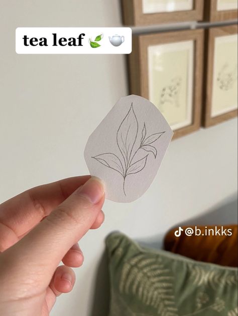 Tea Leaf Tattoo, Tea Leaves Tattoo, Tea Tattoo, Leaves Sketch, Leaf Tattoo, Plant Tattoo, Tea Leaf, Small Leaf, Tea Leaves