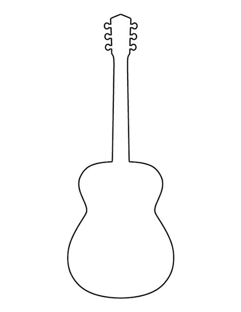 Acoustic guitar pattern. Use the printable outline for crafts, creating stencils, scrapbooking, and more. Free PDF template to download and print at http://patternuniverse.com/download/acoustic-guitar-pattern/ Guitar Template, Guitar Outline, Guitar Crafts, Guitar Patterns, String Art Templates, Music Crafts, Guitar Art, Art Template, Applique Patterns