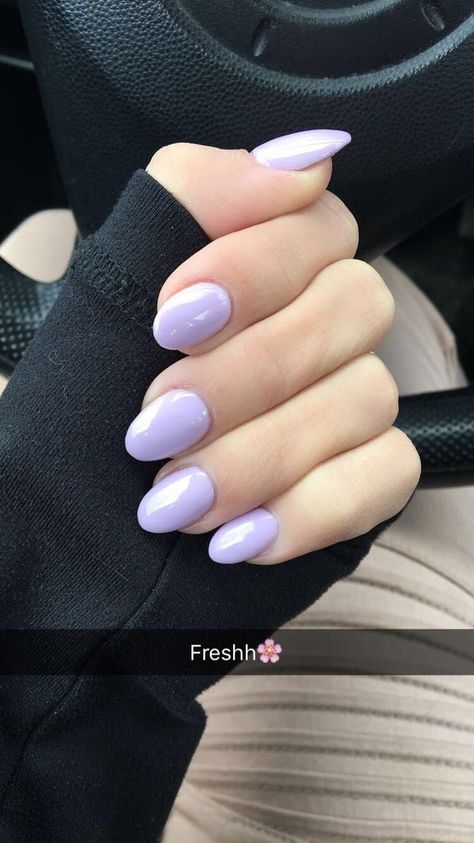 Purple Almond Nails, Rounded Acrylic Nails, Oval Acrylic Nails, Oval Nails Designs, Almond Acrylic, Glitter Nails Acrylic, Short Almond, Almond Shape Nails, Her Nails