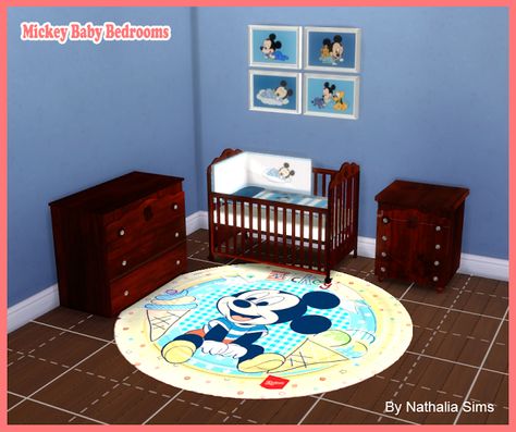 Sims 4 CC's - The Best: Mickey Baby Bedroom by NathaliaSims Teen Bedroom Boy, Ikea Toddler Bed, Sims4 Furniture, Geometric Furniture, Sims Baby, Disney Furniture, Cc Sims4, Mickey Baby, Play Sims 4