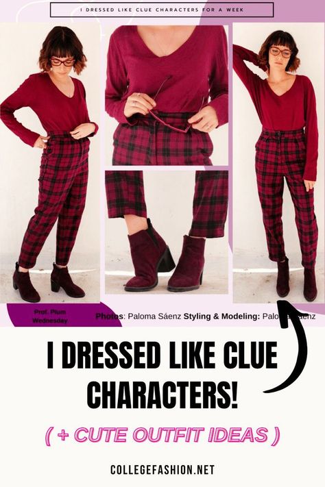 I dressed like a Clue character and came up with some amazing outfit ideas! Check out these super cute outfit ideas with fashion inspiration from Clue characters! Clue Characters, Clue Costume, Characters Costumes, White Oxford Shirt, Cute Outfit Ideas, Fashion Inspiration Board, Womens Fashion Inspiration, Street Style Trends, Cute Outfit