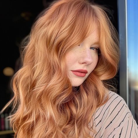 35 Best Hair Colors for Pale Skin To Try In 2024 Strawberry Blonde With Blue Eyes, Hair Color For Pale Red Skin Tone, Level 9 Copper Hair, Pale Skin Strawberry Blonde Hair, Strawberry Blonde Gloss Hair, Super Light Strawberry Blonde Hair, Light Blonde Copper Hair, Spicy Blonde Hair, Peachy Strawberry Blonde Hair