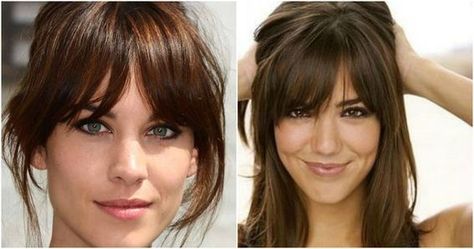 Hairstyle For Oval Face Shape, Face Shape Bangs, Hairstyle For Oval Face, Oval Face Bangs, Heart Shaped Face Hairstyles, Style Bangs, Oblong Face Shape, Oval Face Shape, Shaved Hair Women