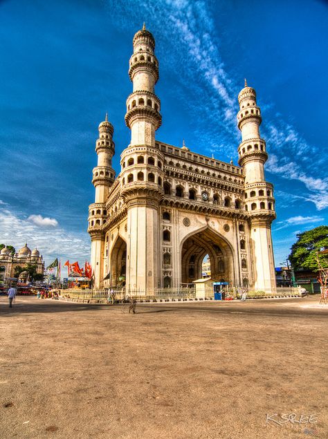 Charminar (four towers) - Hyderabad, Andhra Pradesh; love this city! Char Minar, Amazing India, Bay Of Bengal, India Photography, Historical Place, South Asia, Islamic Architecture, South India, Incredible India