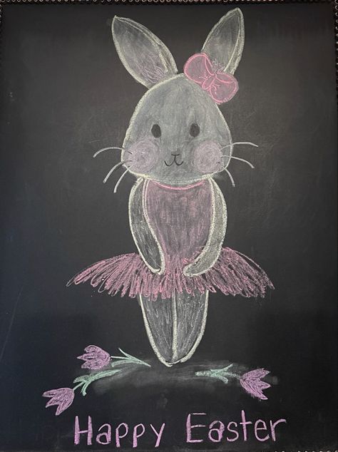 Happy Easter bunny ballerina chalkboard art Bunny Ballerina, Graduation Chalkboard, Happy Easter Bunny, Chalkboard Art, Happy Easter, Easter Bunny, Chalkboard, Snoopy, Easter