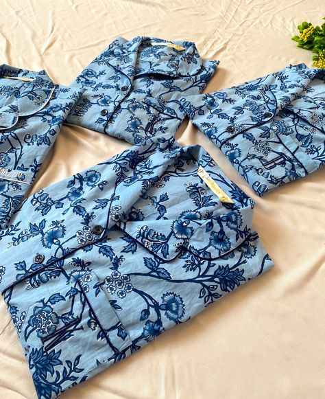 Buy Floral Matching Bridesmaid Pajamas Shirt Short Pant Set for online on Etsy India. Shop for handmade, vintage and unique Bridesmaid Clothing Gifts items from WhatALuvely online on Etsy Matching Bridesmaid Pajamas, Blue And White Bridesmaid Proposal, Pajamas Shirt, Bridesmaid Pajamas, Matching Bridesmaids, Girl Pajamas, Plain White Shirt, Short Blanc, Matching Pajama