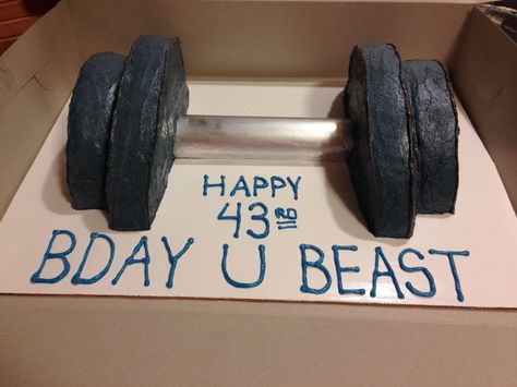 Barbell cake  Janny H. Cakes Barbell Cake, Birthday Baking, Cookie Cakes, Specialty Cake, Bday Cake, Theme Cake, Occasion Cakes, Charcuterie Boards, Yummy Cakes