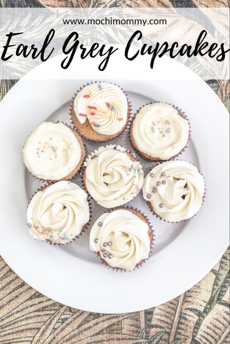 Earl Grey Cupcakes Recipe, Earl Grey Cupcakes, Grey Cupcakes, Flowering Herbs, Fluffy Sponge Cake, Earl Grey Cake, Cake Texture, Gingerbread Woman, 9 Cake