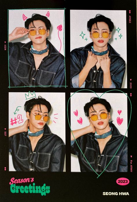 Ateez Scans, 4cut Photo, Hongjoong Seonghwa Yunho, Yunho Yeosang, Hongjoong Seonghwa, Photo Scan, Cut Photo, Park Seong-hwa, Kpop Posters