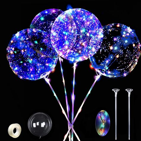 Amazon.com: 10 Pack LED Balloons,20 Inch Clear Light up Balloons with Sticks,Bobo Balloon Colorful Neon Balloons Glow in the Dark,Helium Bubble Balloons Sets for Party,Birthday,Wedding,Decoration,4 Colors : Home & Kitchen Neon Balloons, Bobo Balloons, Bobo Balloon, Light Up Balloons, Balloon Glow, Transparent Balloons, Led Balloons, Balloon Lights, Clear Balloons