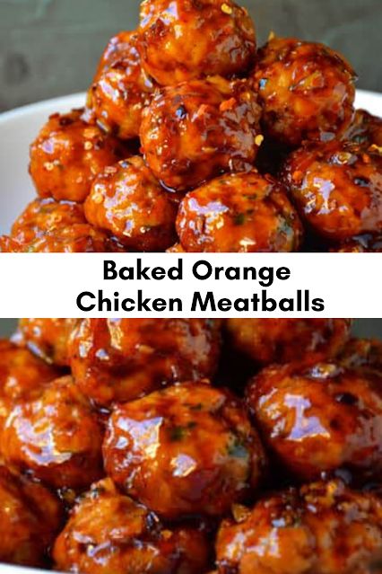 Baked Orange Chicken Meatballs Orange Chicken Meatballs, Teriyaki Chicken Meatballs, Chicken Meatballs Recipe, Baked Orange Chicken, Homemade Fried Rice, Baked Teriyaki Chicken, Chicken Meatball Recipes, Orange Baking, Arroz Frito