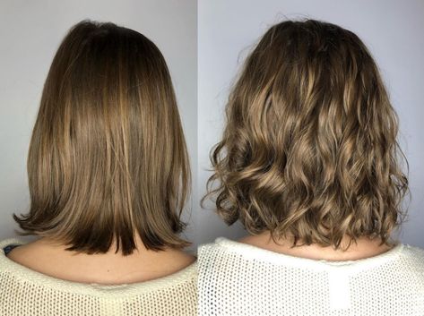 What Is a Modern Perm and How Perm Hairstyles Look in 2022? Beach Wave Perms For Short Hair, Beach Perm Before And After, Short Hair Body Perm, Perms For Short Hair Loose With Bangs, Permed Hair With Layers, Permed Bob Hairstyles Before And After, Loose Wave Perm Medium Hair, Root Perm Before And After, Beach Curl Perm