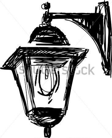 Street Light Sketch, Lampost Drawing, Street Lamp Sketch, Streetlight Drawing, Easy Traceable Drawings, Street Light Drawing, Lantern Drawing Simple, Lantern Sketch, Electric Drawing