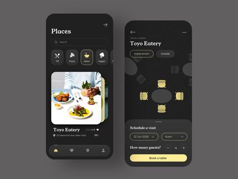 Application for people who don't want to wait for their dishes or book tables by phone 📞 #app #booking #delicious #delivery #eat #food #listing #meal #nutrition #places #restaurant Creative App Design, Coin App, Social App Design, Hotel Booking App, Mobile Restaurant, Restaurant App, Book Restaurant, Ux App Design, Food Delivery App