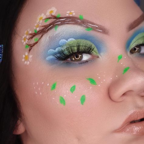 Earth Day Makeup, Earth Makeup, Baby Skin Primer, Nature Shoot, Hippie Makeup, Maybelline Baby Skin, Exotic Makeup, Themed Makeup, Eyeshadow Designs